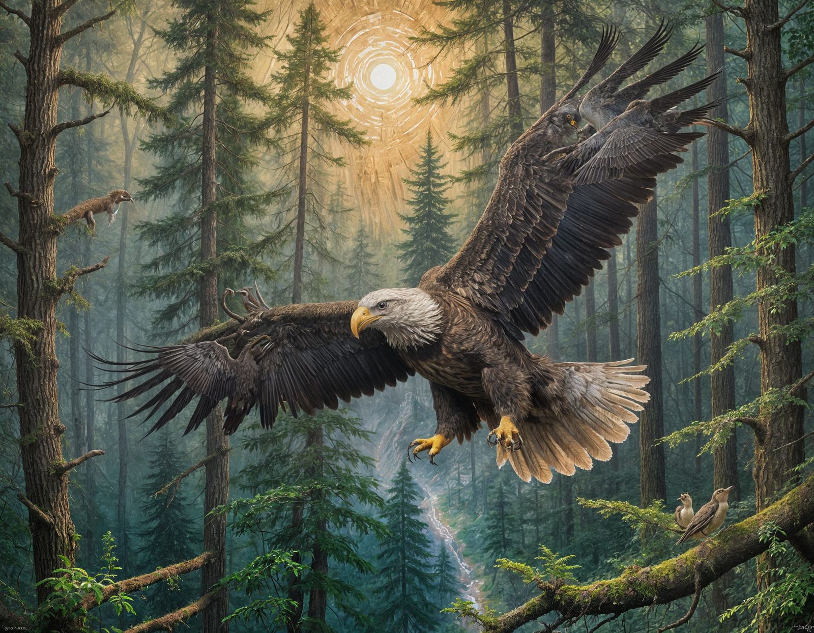 Archetypal Eagle in Oil Painting Style
