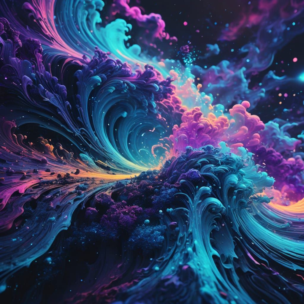 Cosmic Sonication in Surreal Digital Art