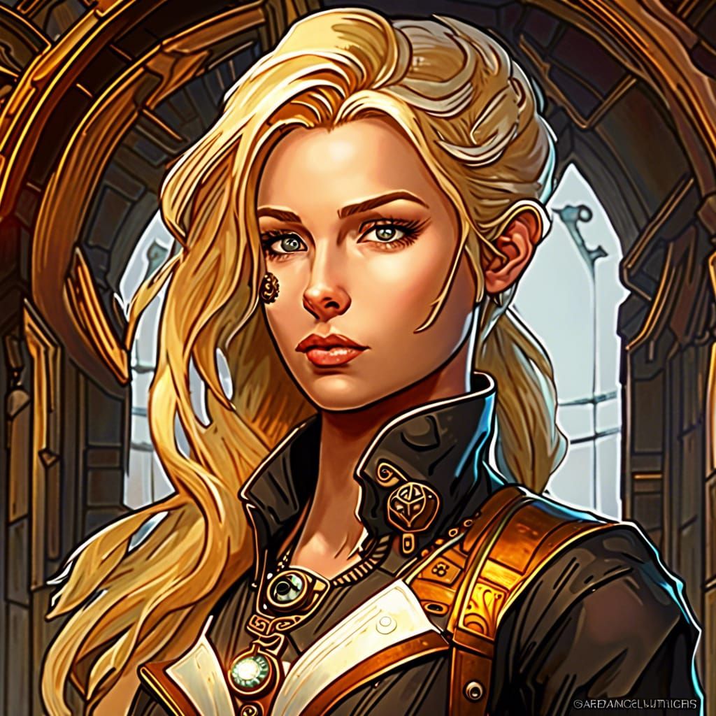 Steampunk Artificer Portrait in Hyperdetailed Digital Art