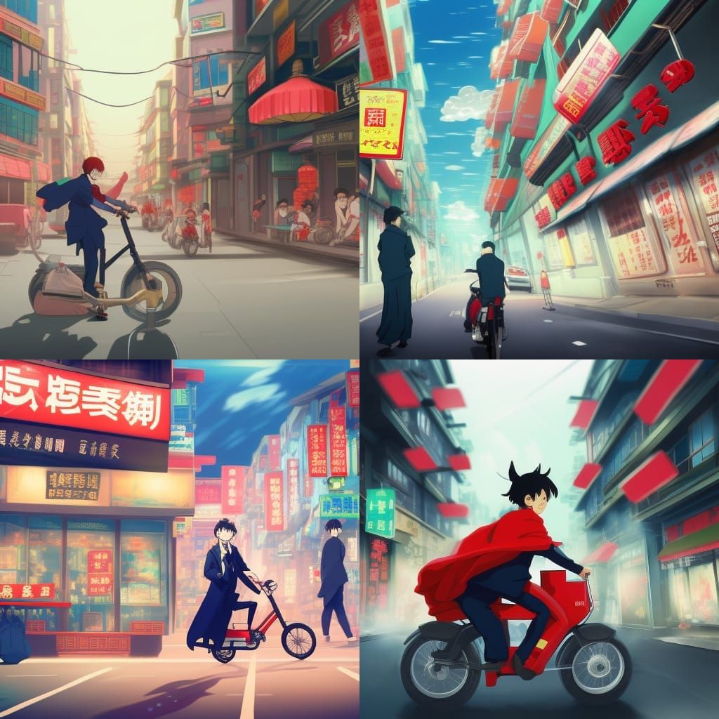 MrBeast Robbery in Future Chinatown: Studio Ghibli Style