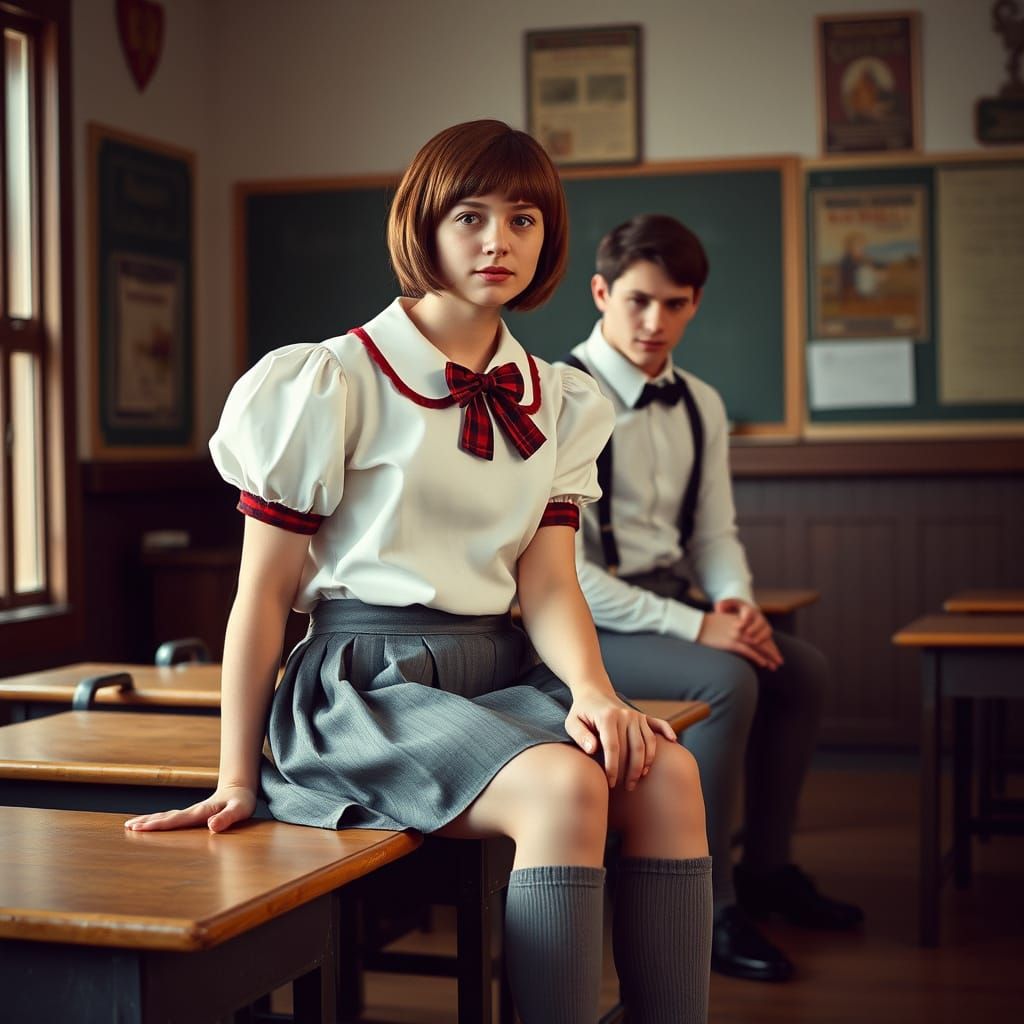 Nostalgic Classroom Portraits in 35mm Film Style