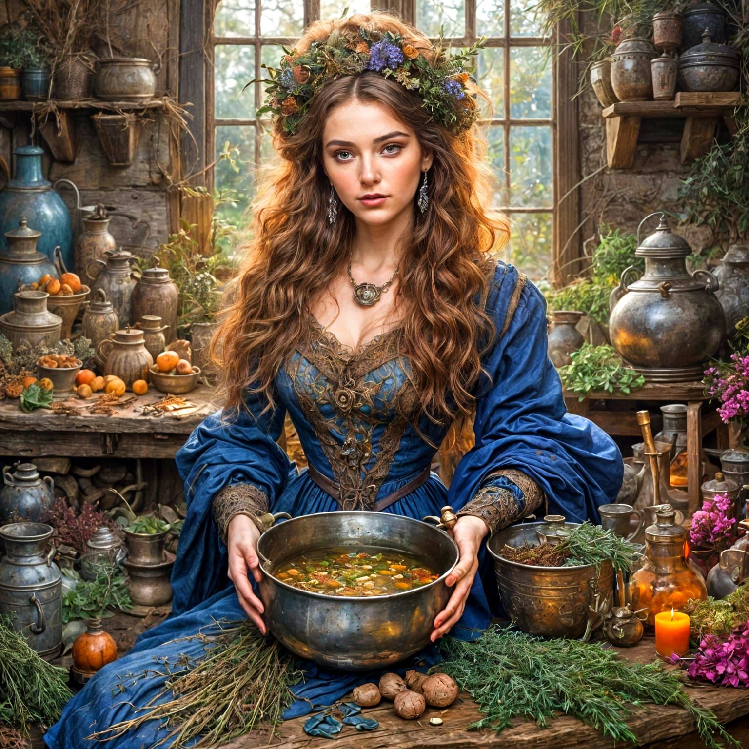 Medieval Herbalist Apprentice