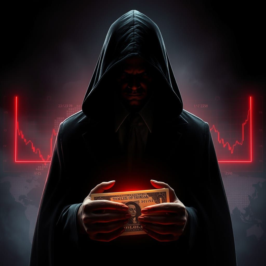 Mysterious Figure Controls Wealth with Golden Glow