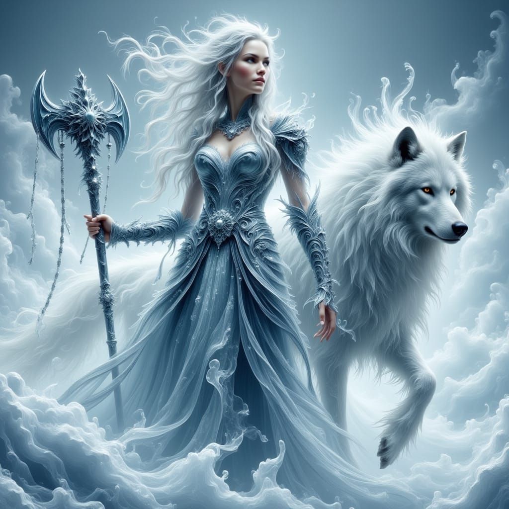 **„Eisige Kriegerin und treuer Wolf: Eine mystische Reise du...