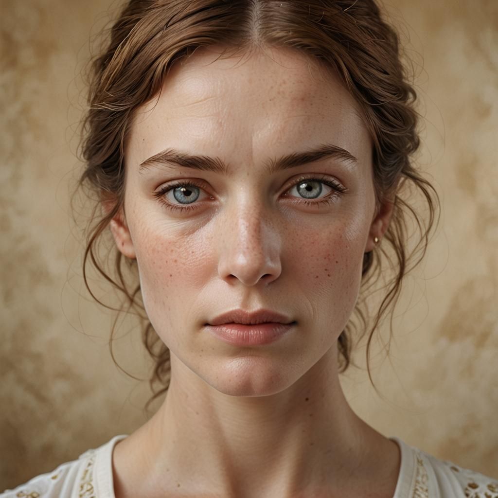 Serene Woman in Florence: Realistic Marble Portrait