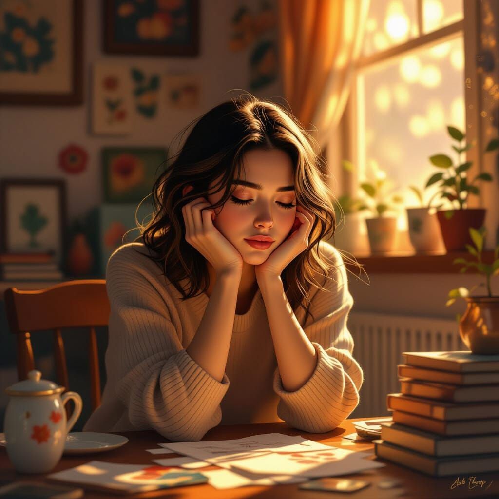 Dreamy Portrait with Nostalgic Objects