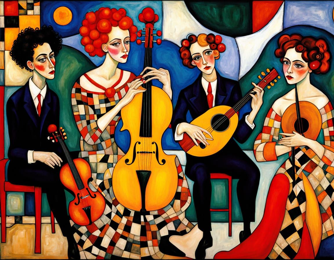 Cubist Harmony in Vibrant Abstraction