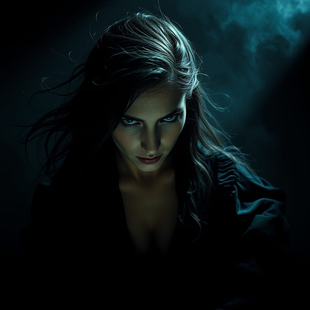 Dark Little Mermaid in Biomechanical Nightmare