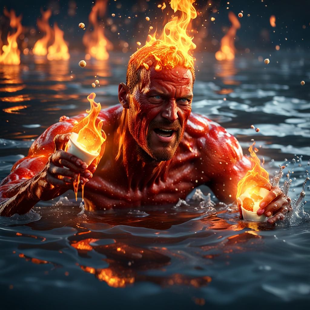 Fiery Man's Icy Treat: 3D Game Cinematic