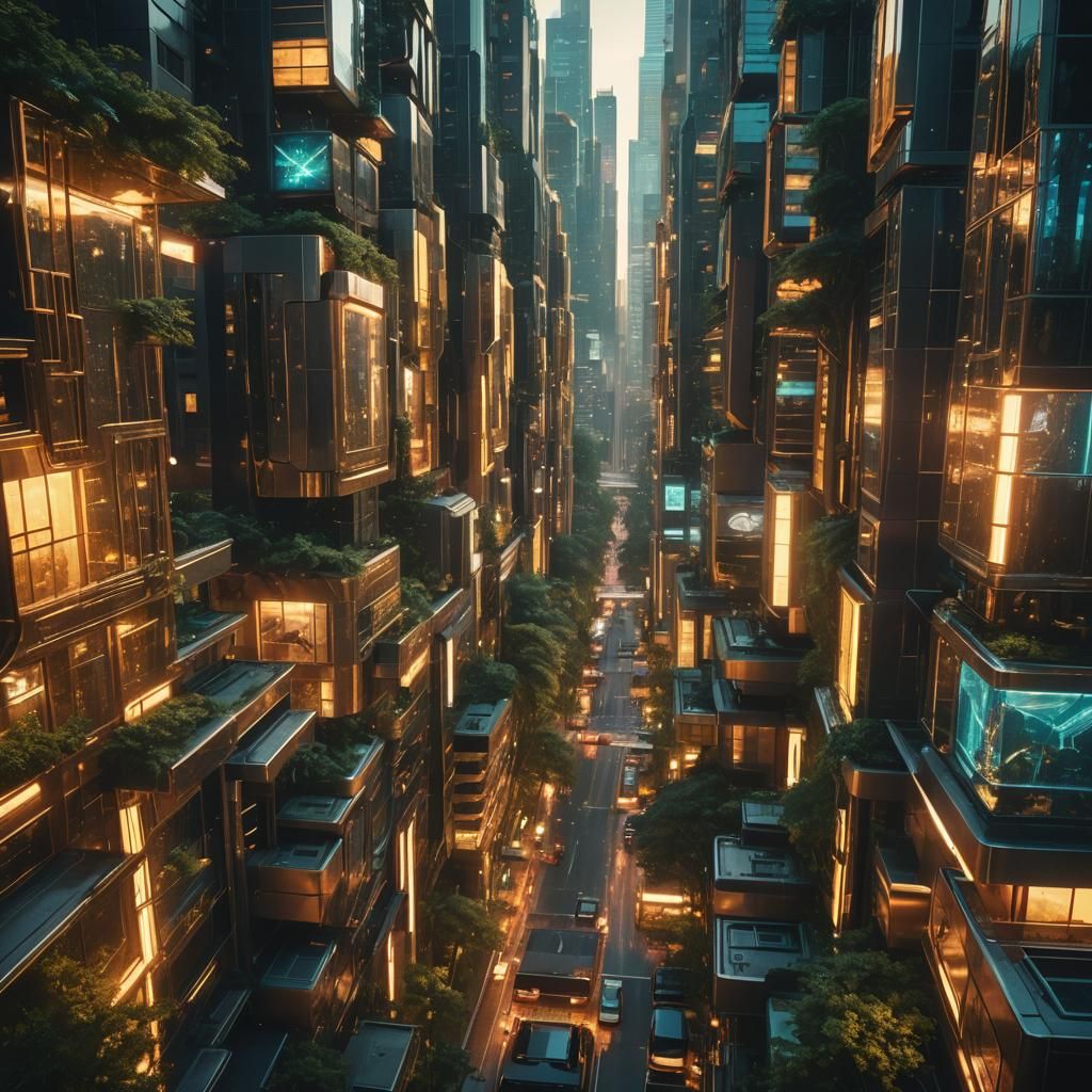 Futuristic City: Technology Meets Nature in Harmony
