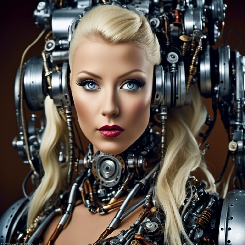 Christina Aguilera Biopunk Cyborg Latex Portrait