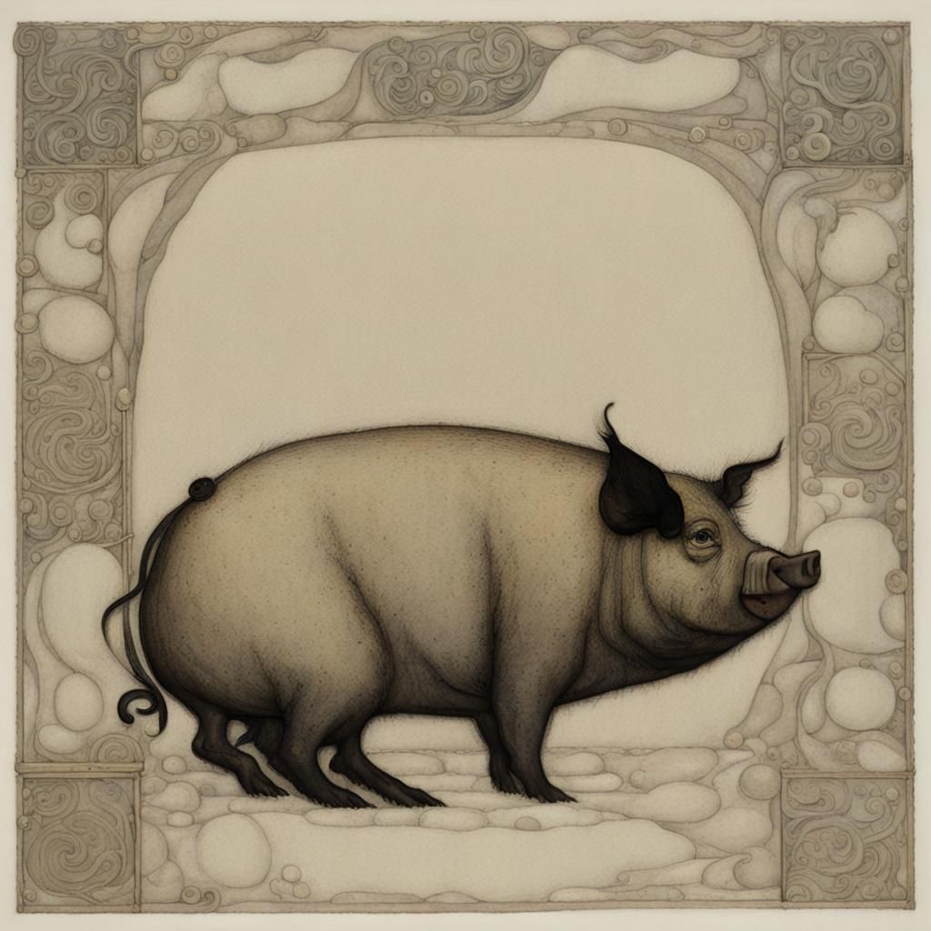 Year of the Pig in John Bauer Style