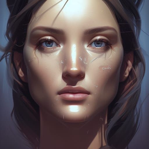 Detailed Portrait in Digital Art Style