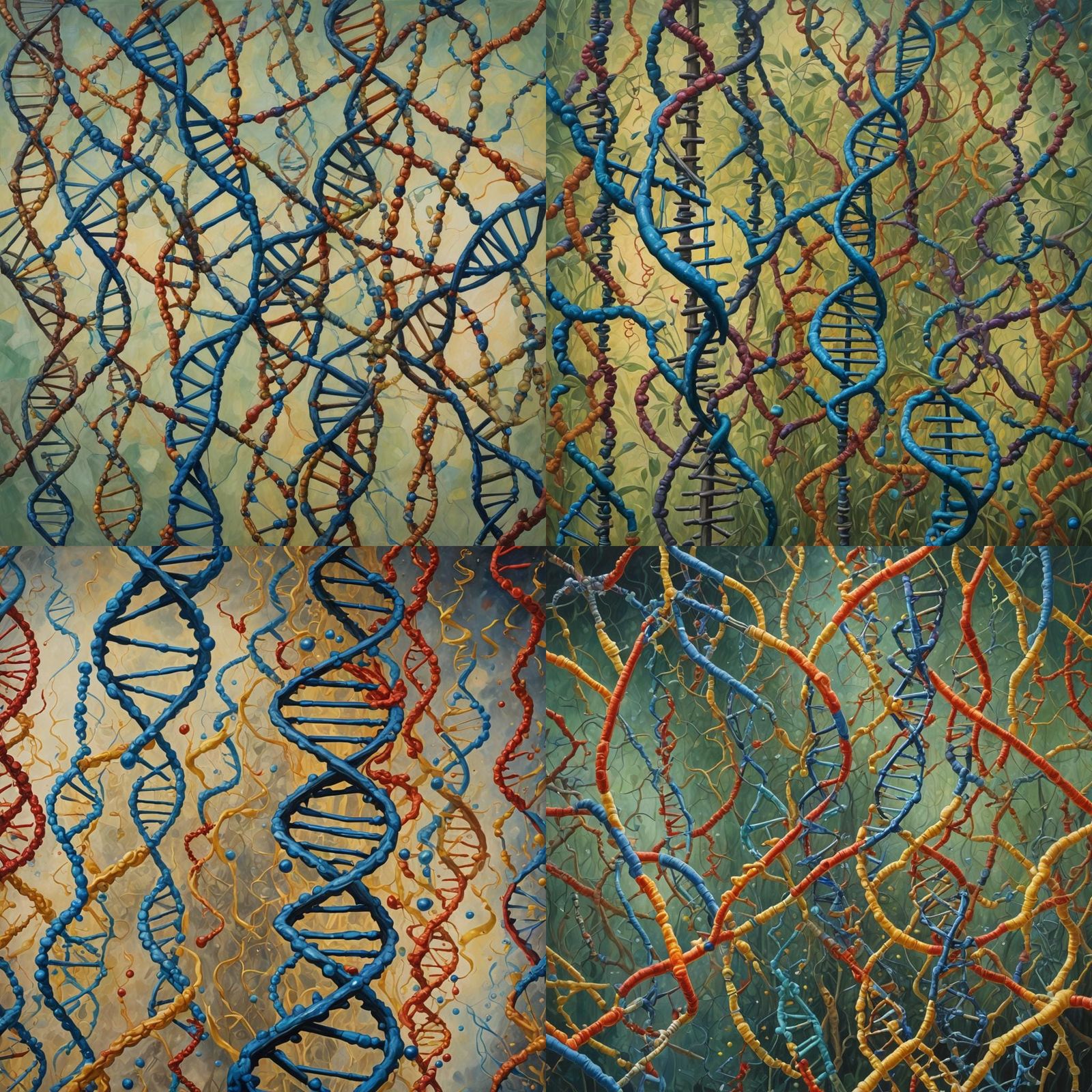 DNA CRISPR Edit in Oil Painting Style