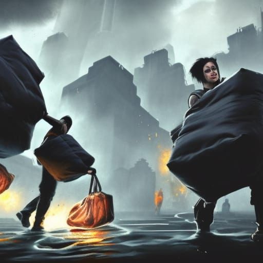 Hellish Greed: Heavy Money Bags in Dark Fantasy