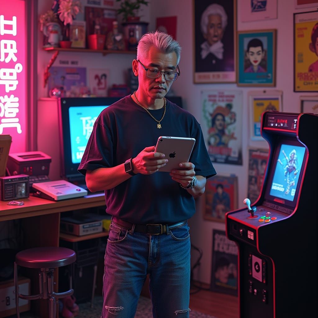 Retro Hong Kong Man in Vintage Attire