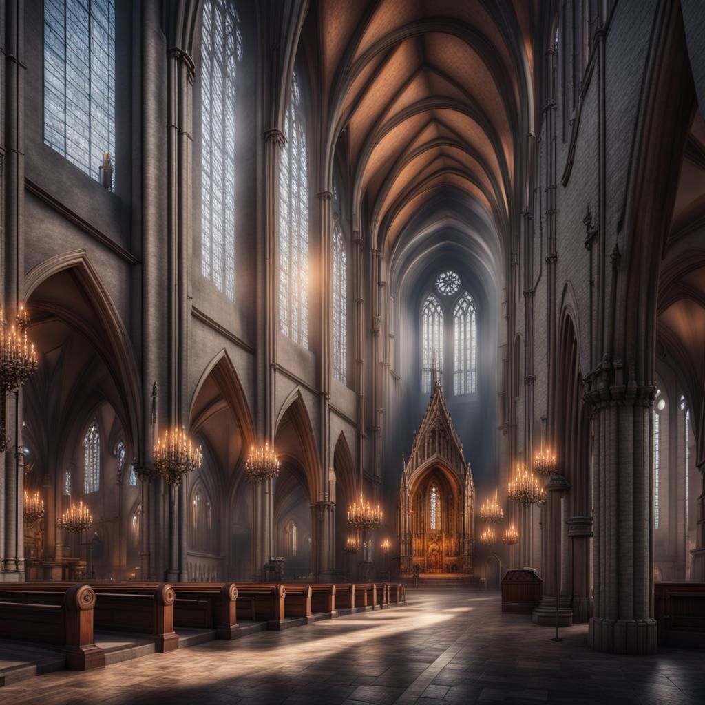 Saenredam Church in Modern City Center: Digital Matte Painti...