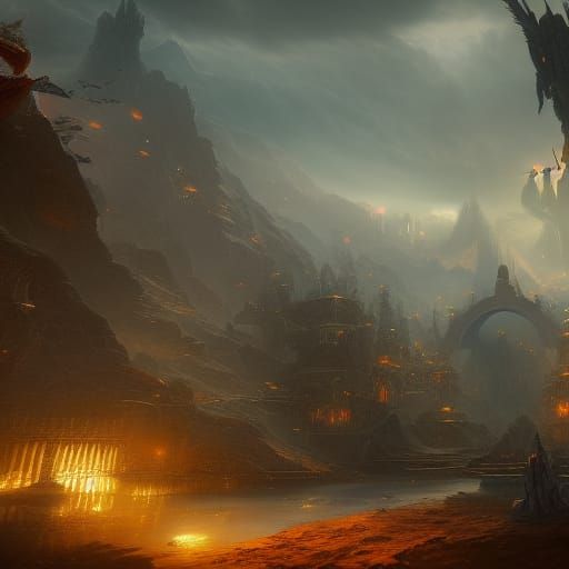 Fantastical Matte Painting with Intricate Details