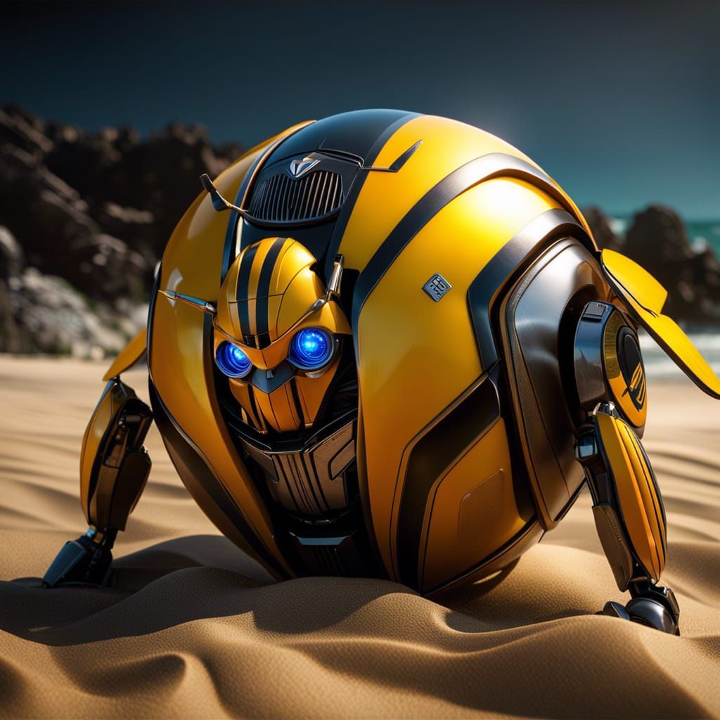 Beach ball is Autobot Bumblebee