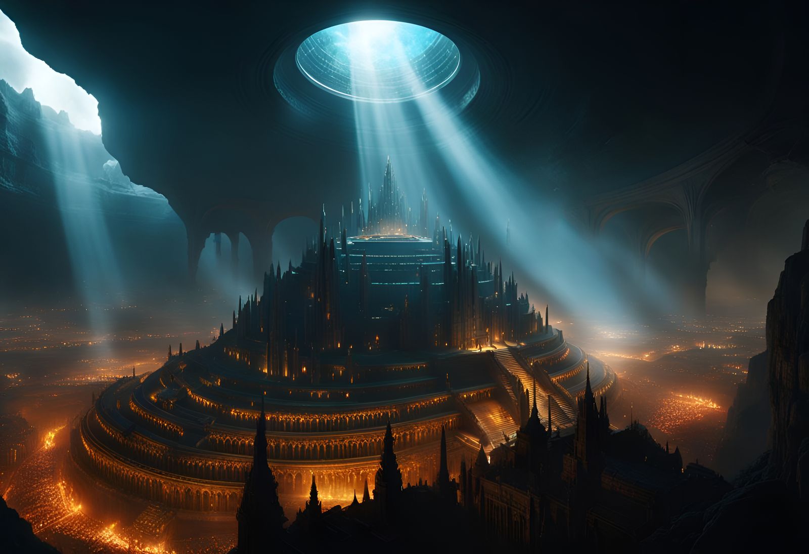 Pandemonium: Epic Underground City in Dark Fantasy Style