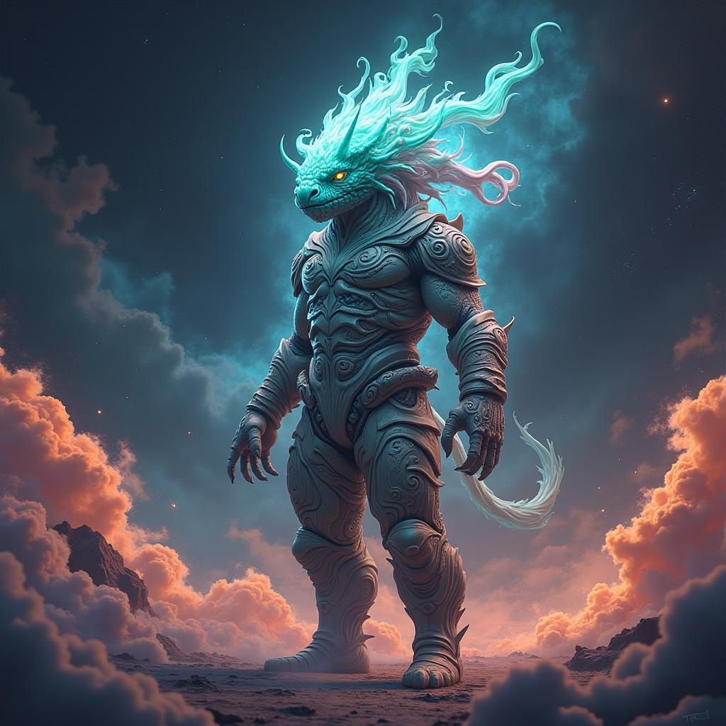 Jabuti in Space Suit with Nebula Background