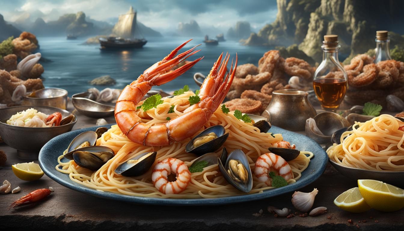 Seafood Pasta with Prawns and Mussels