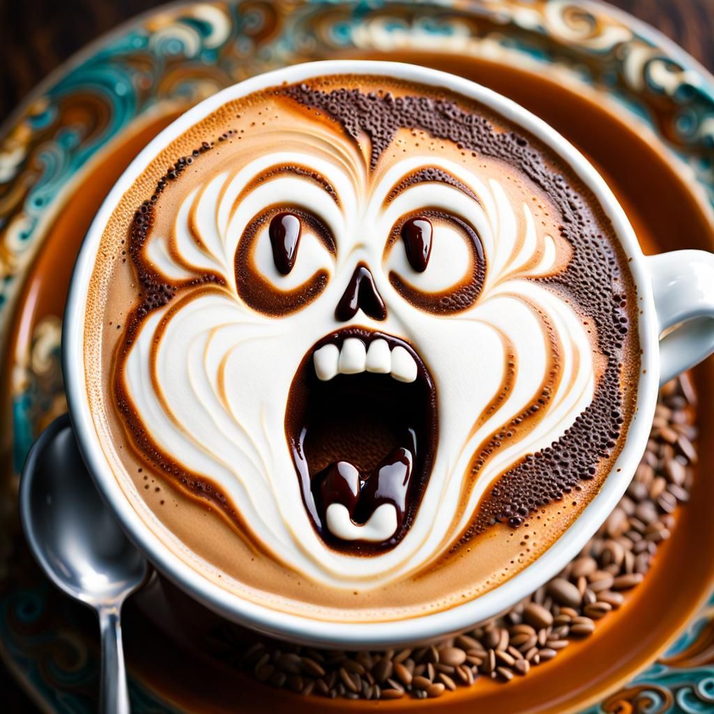 screaming face of cappuccino