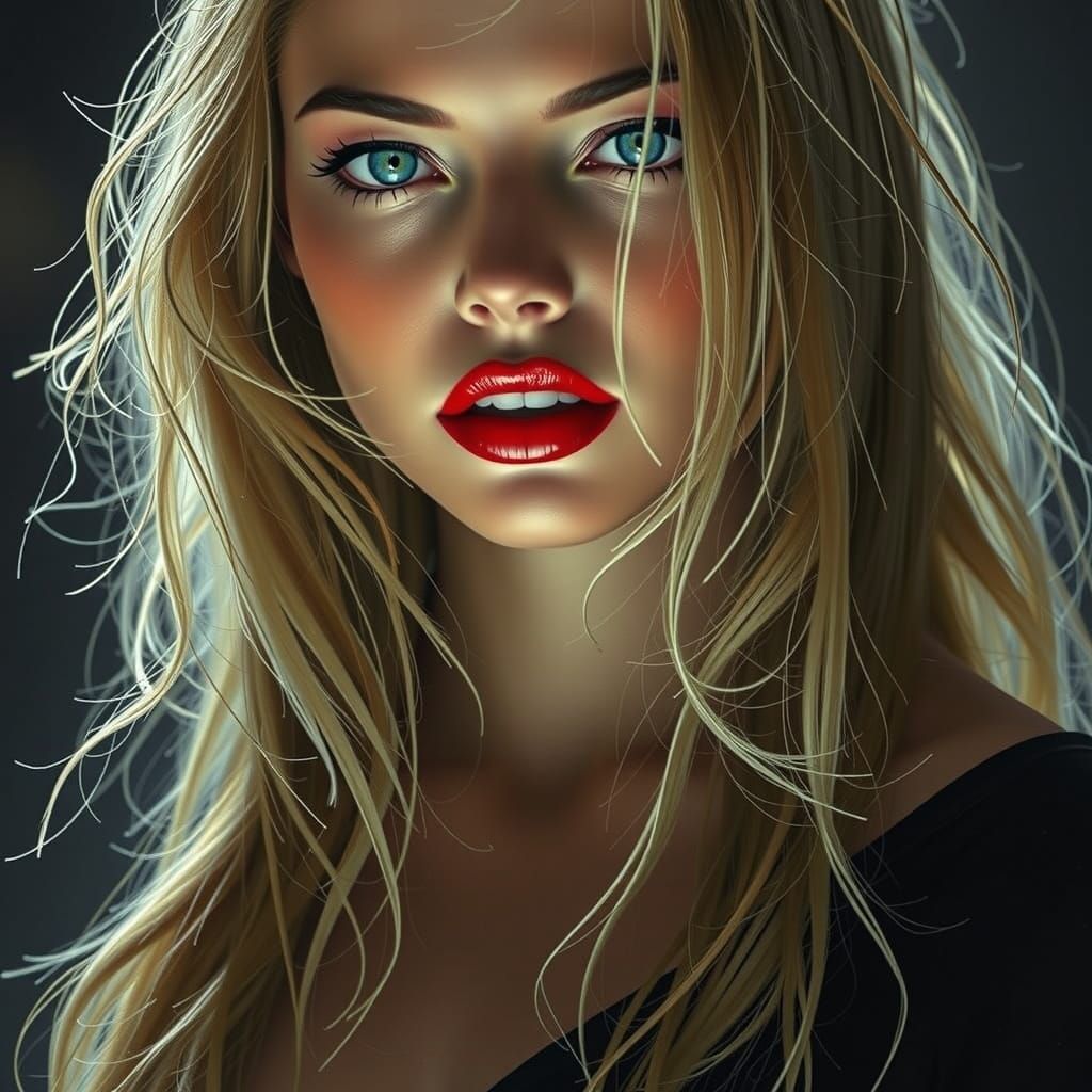 Elegant Woman with Supernatural Aura in High-Fashion Photo