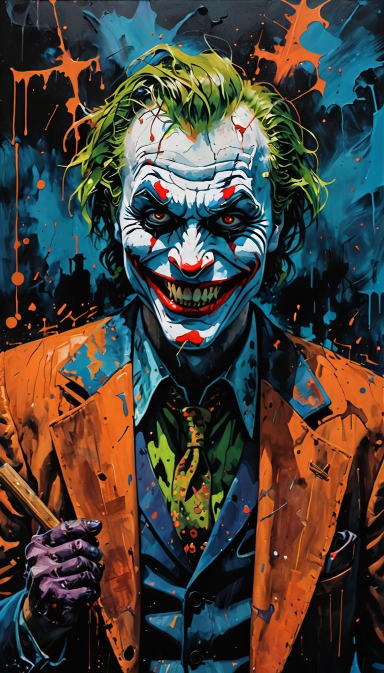 The Joker: Expressionist Portrait in Francis Bacon Style