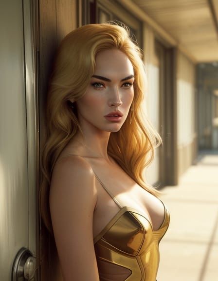 Megan Fox and Ballerina in 1970s Style