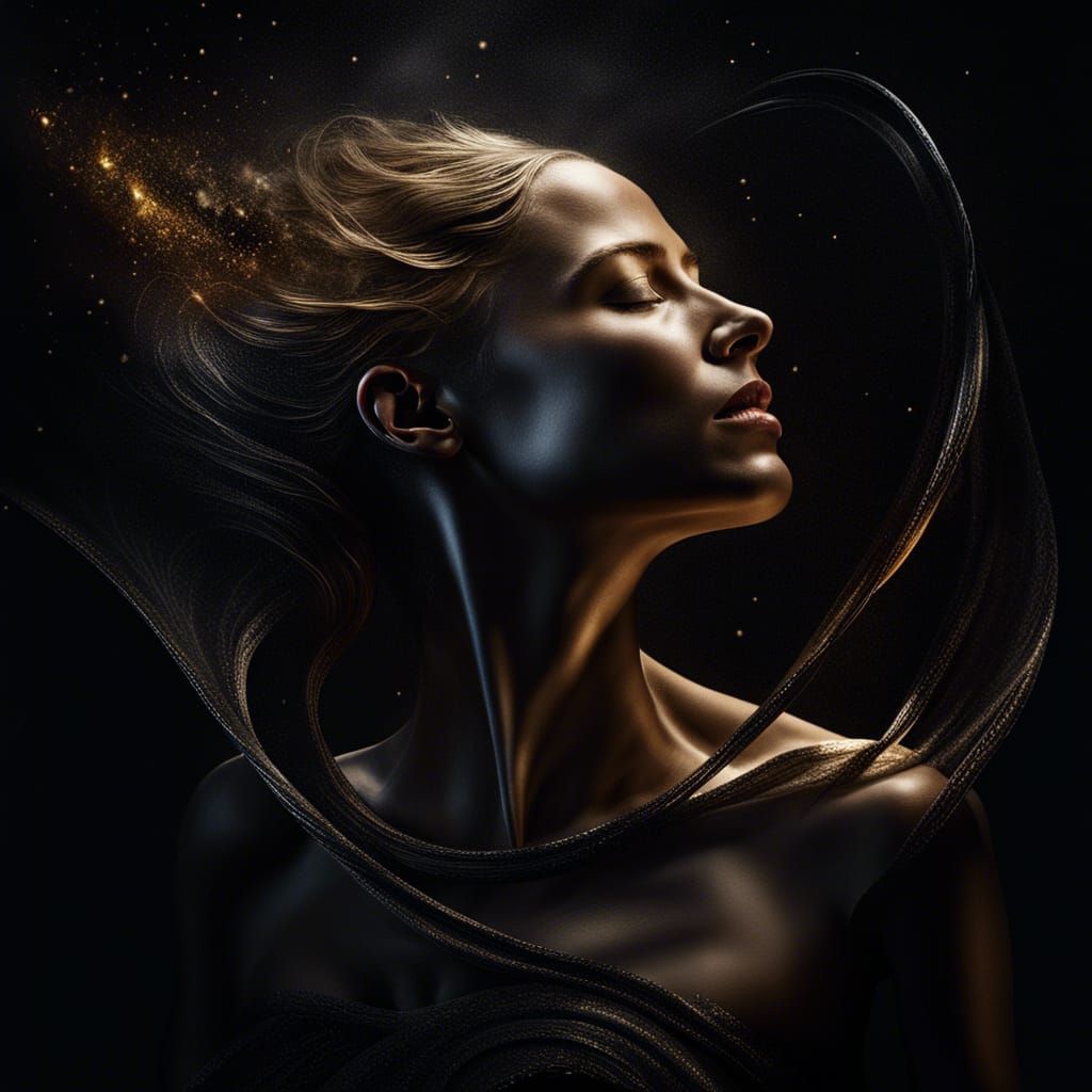 Gleaming Metallic Arc in Magical Realism Style