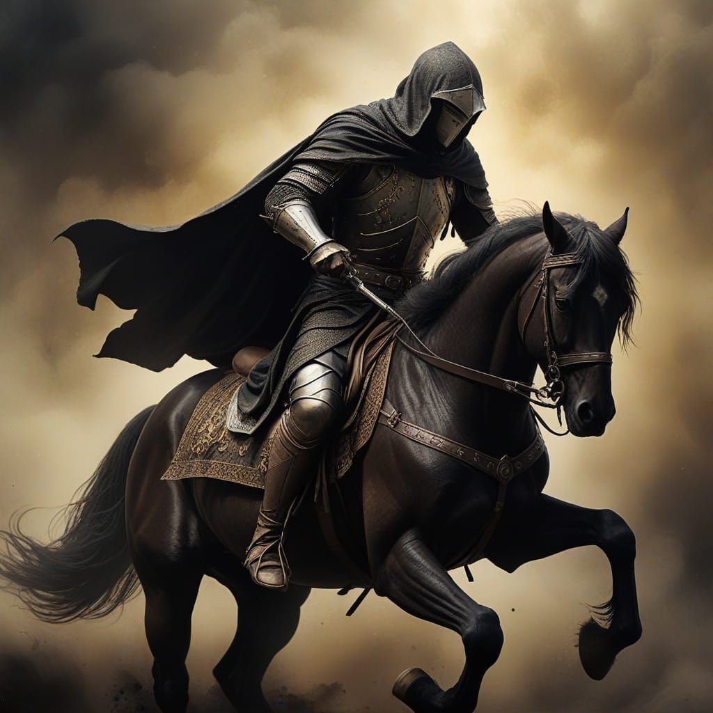 Dark Fantasy Knight in Full Gallop