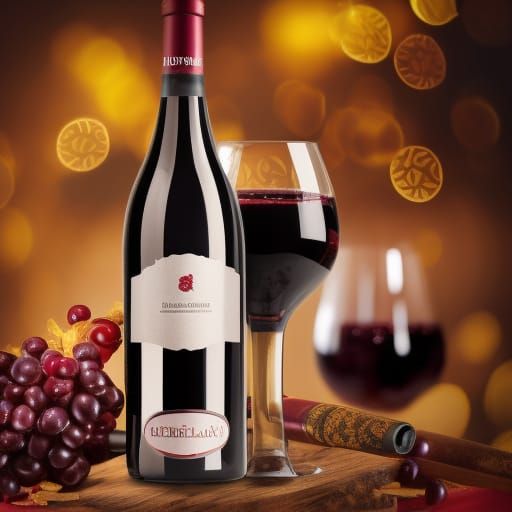 Refreshing Beaujolais Nouveau Red Wine Bottle