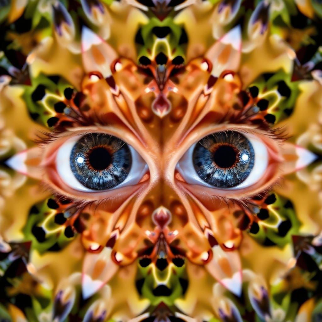 Intricate Eye Kaleidoscope Macro Photography