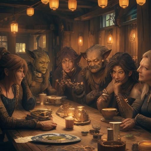 Goblins in Dim Tavern: Fantasy Concept Art