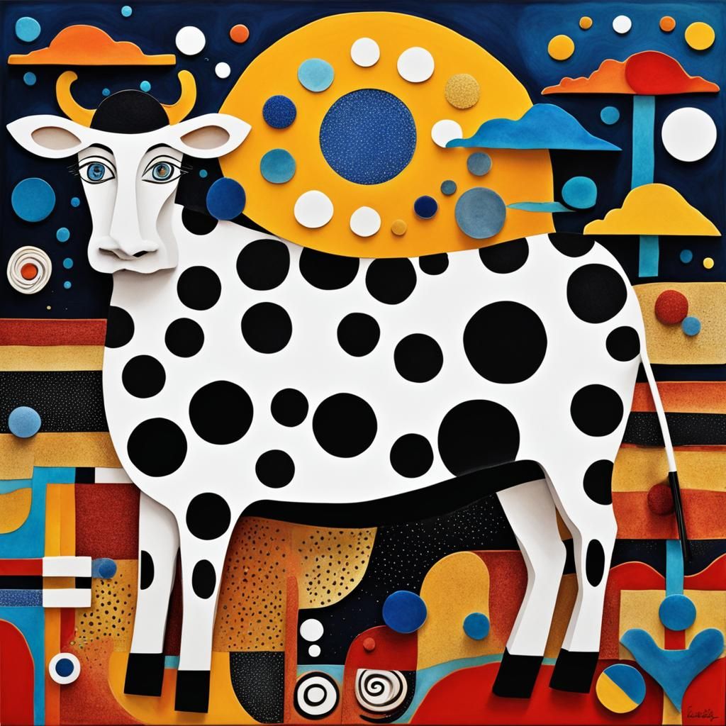 art sculpture:  cute cow