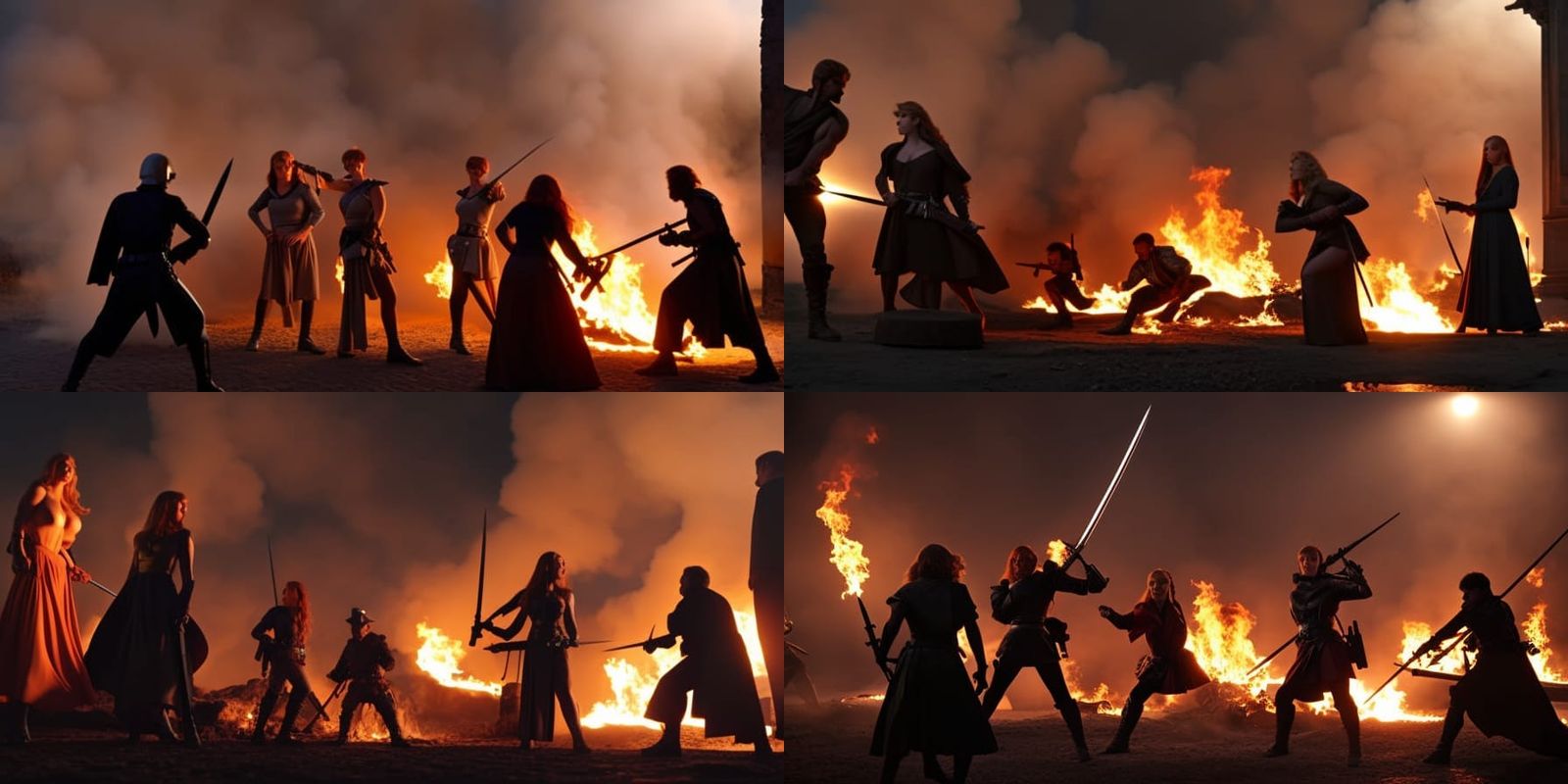 Rome Battle: Women, Boy, and Men Fight with Magic