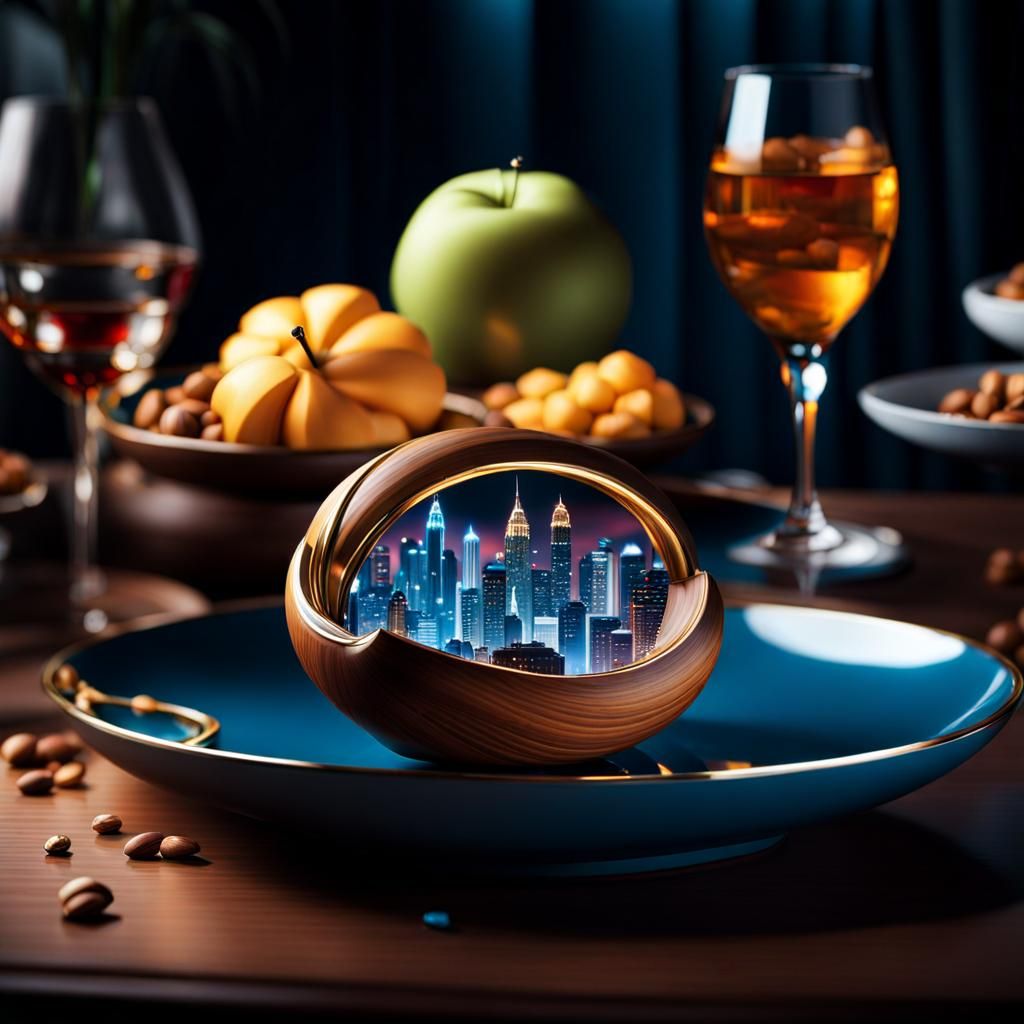 City in a Nut: Hyperrealistic Concept Art