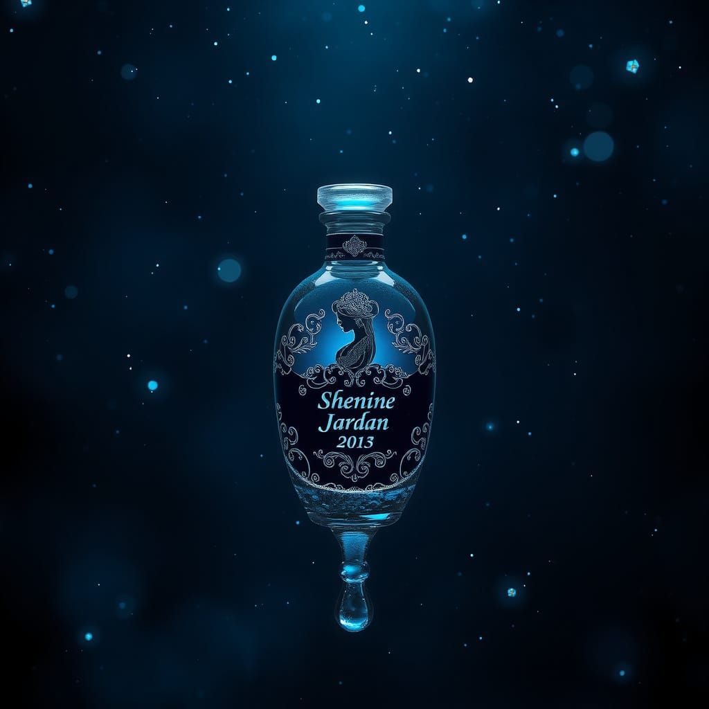 Ethereal Ink Bottle Goddess in Cosmic Blackness