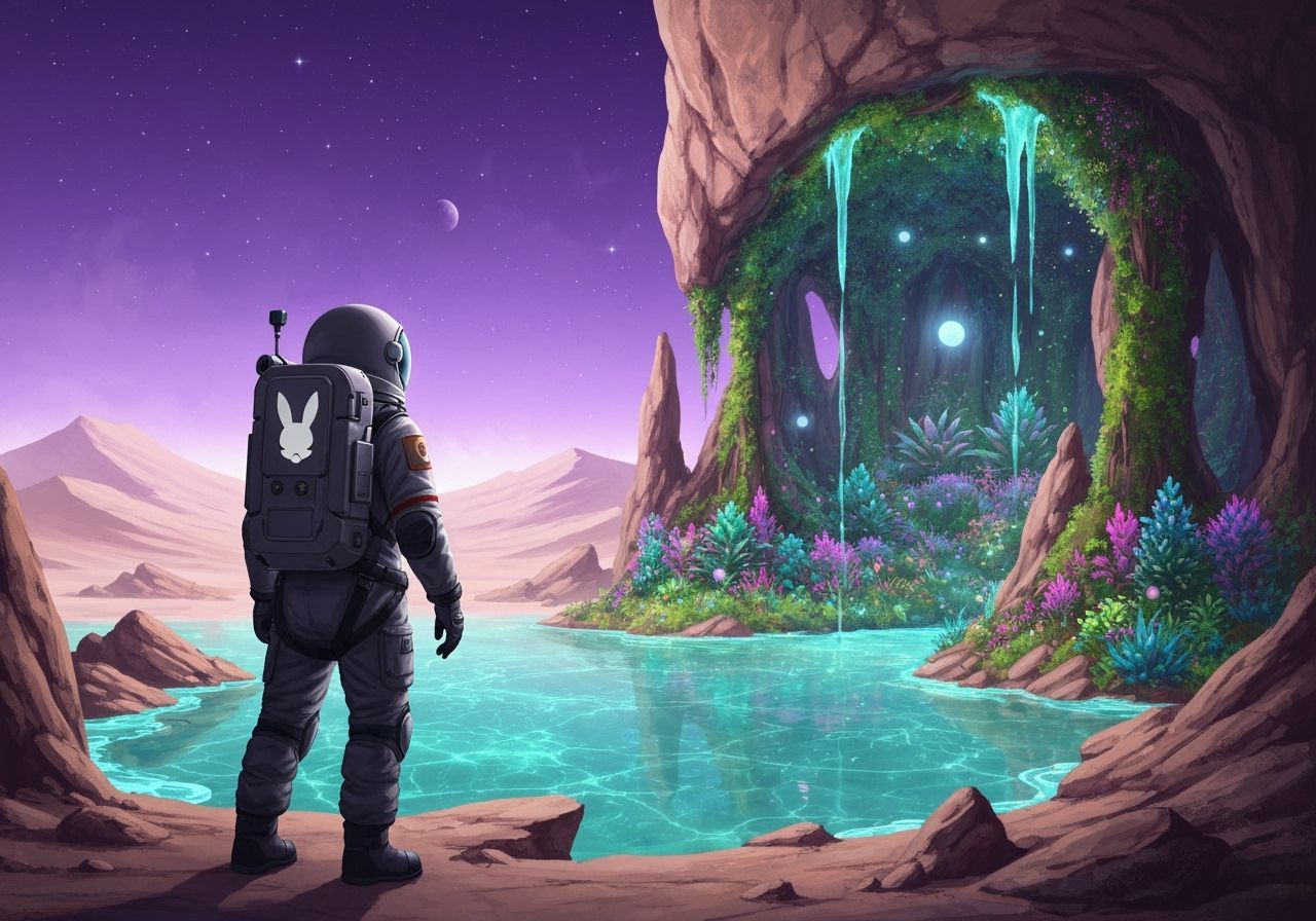 Astronaut Discovers Magical Alien Oasis Garden