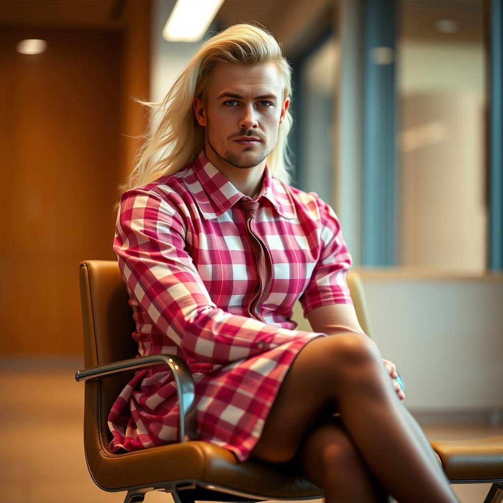 Polished Crossdressing Portrait with Masculine Elegance