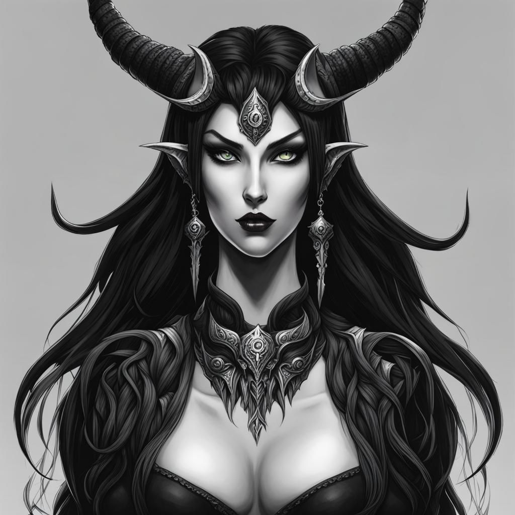 AI Generated Image of a Female Demon