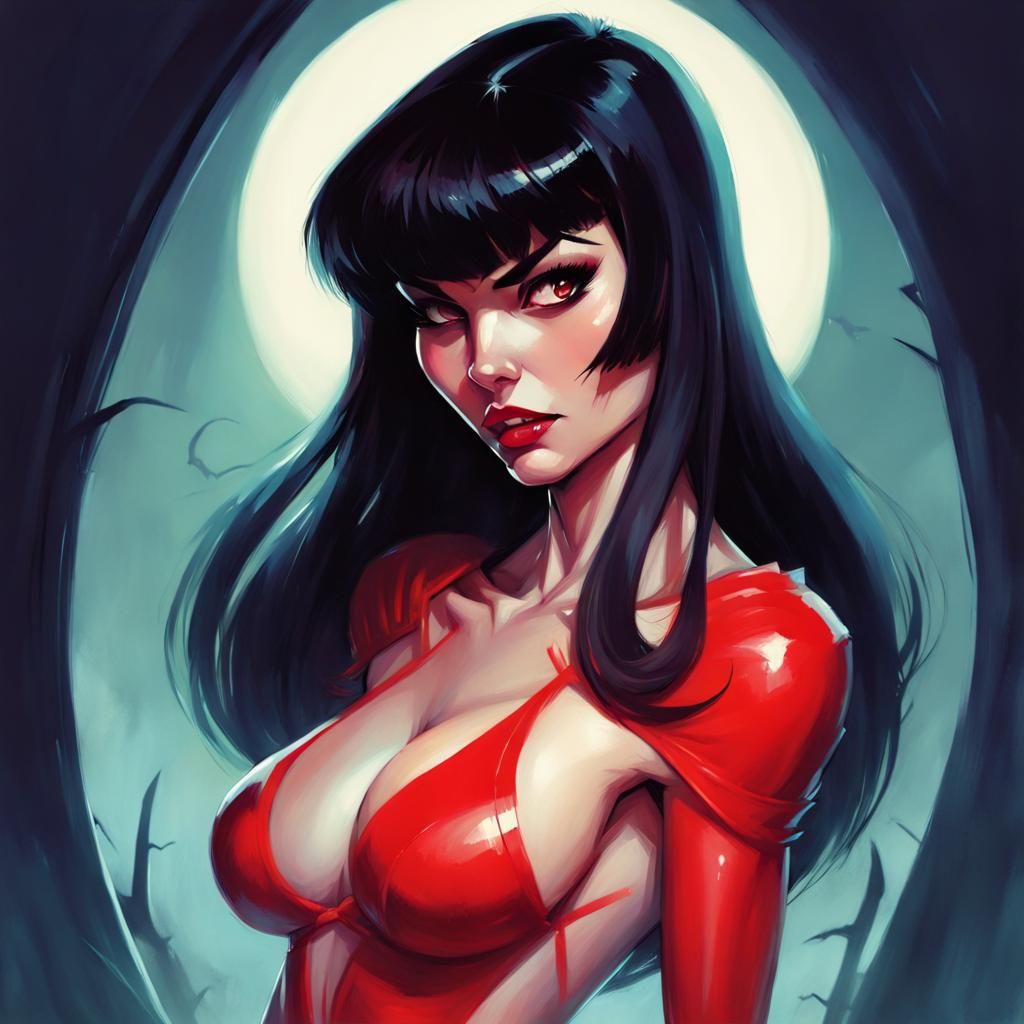 Vampirella Digital Art Portrait
