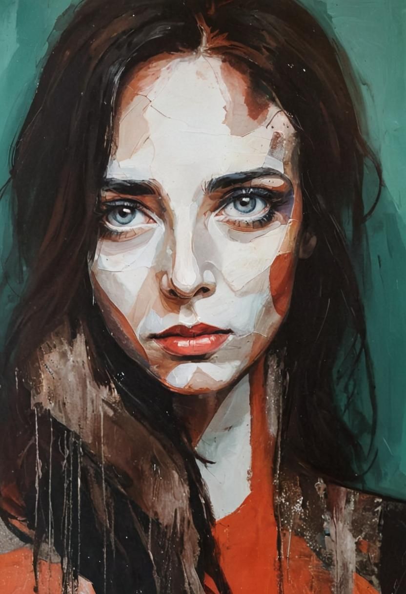 Abstract Portrait in Flowing Picasso Style