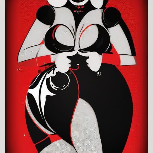 Goth Girl Pop Art Portrait in 8K