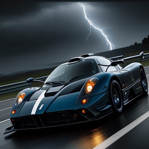 Pagani Zonda Races Through Stormy Track