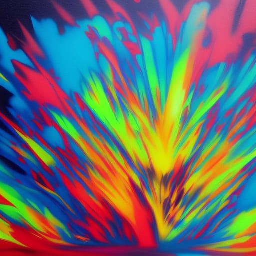 Colorful Campfire in Graffiti Street Art Style