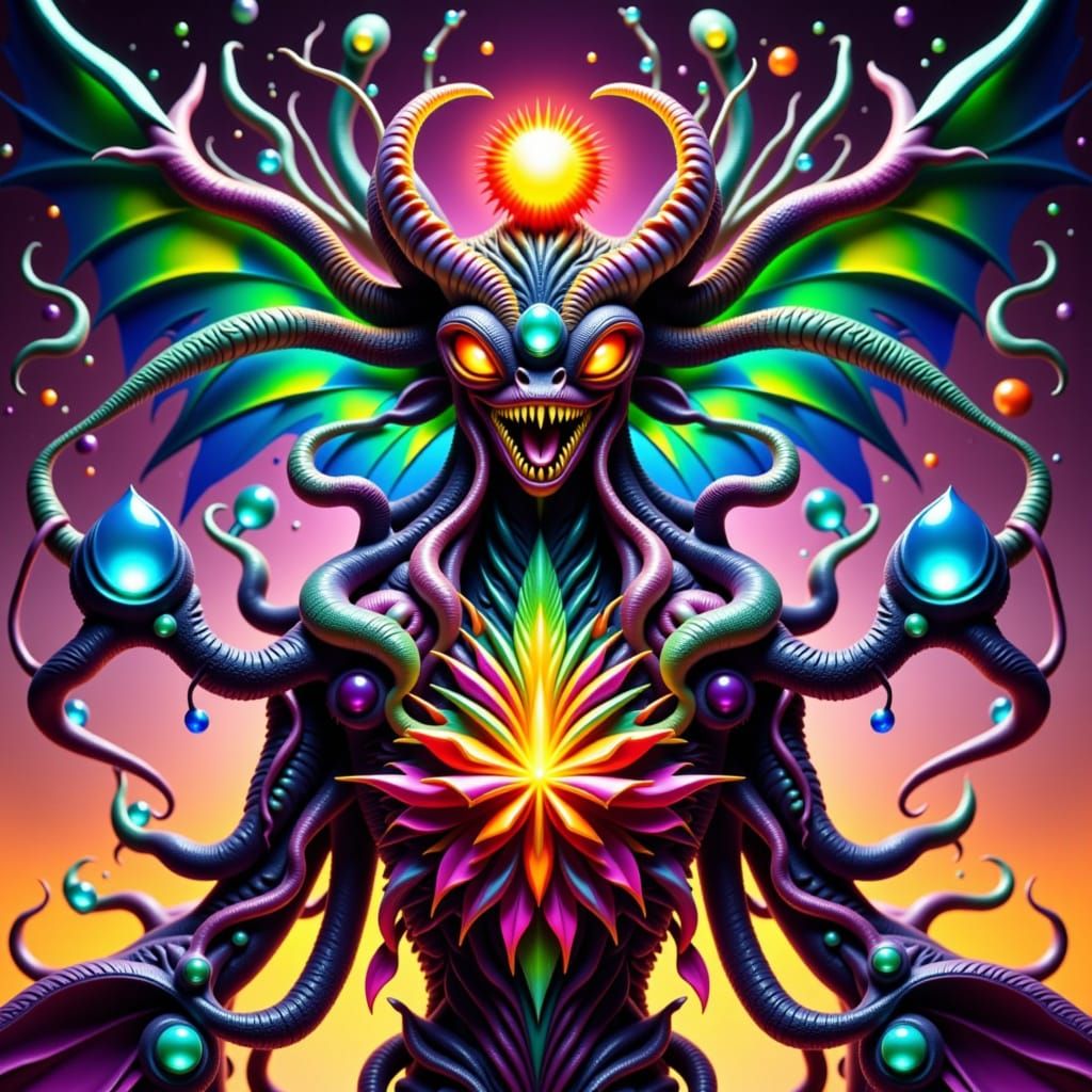 Vibrant Creature Kaleidoscope Mandala