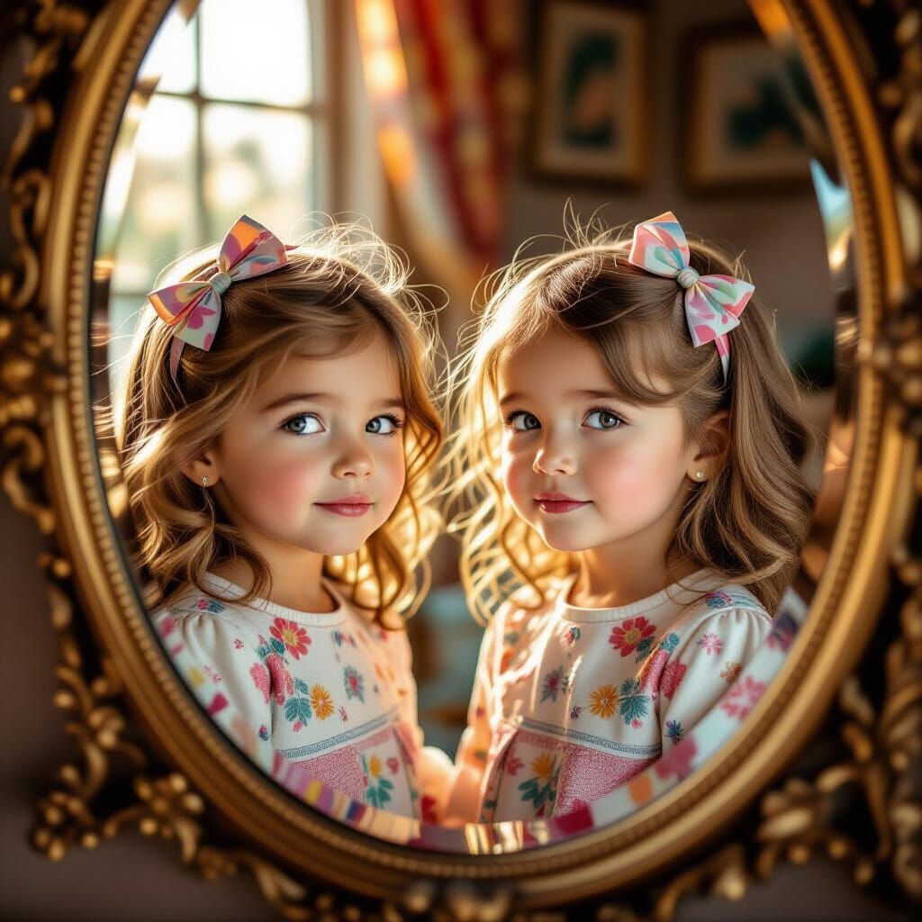 Charming Girls in Vibrant Outfits Posing in Golden Hour Ligh...