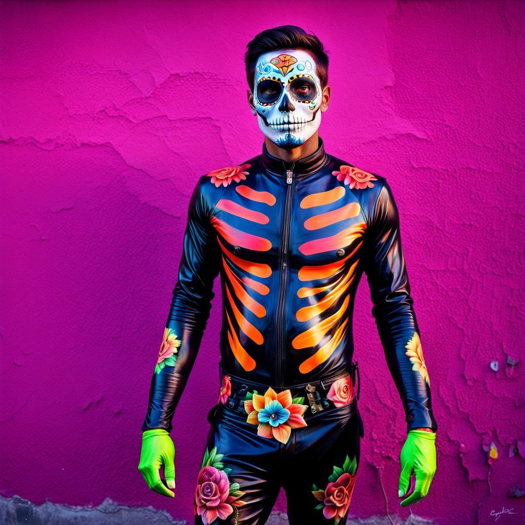Day of the Dead Celebration in Day-Glo Colors